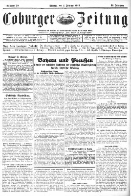 Coburger Zeitung Montag 4. Februar 1929