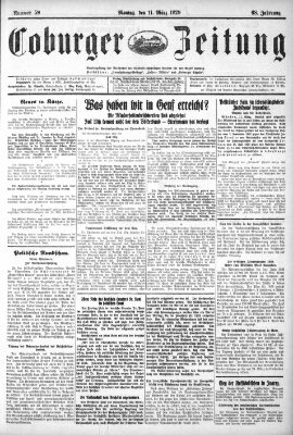Coburger Zeitung Montag 11. März 1929
