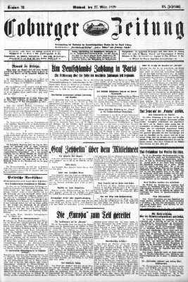 Coburger Zeitung Mittwoch 27. März 1929