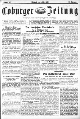 Coburger Zeitung Mittwoch 8. Mai 1929
