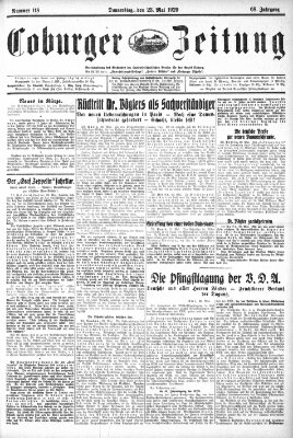 Coburger Zeitung Donnerstag 23. Mai 1929