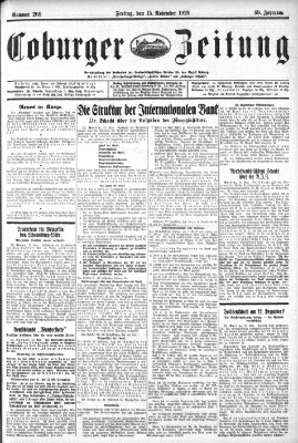Coburger Zeitung Freitag 15. November 1929