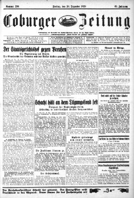 Coburger Zeitung Freitag 20. Dezember 1929