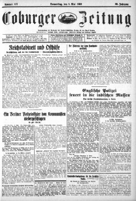Coburger Zeitung Donnerstag 8. Mai 1930