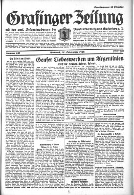 Grafinger Zeitung Mittwoch 26. September 1928
