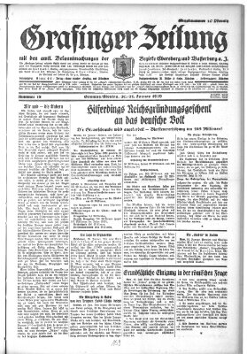 Grafinger Zeitung Sonntag 20. Januar 1929