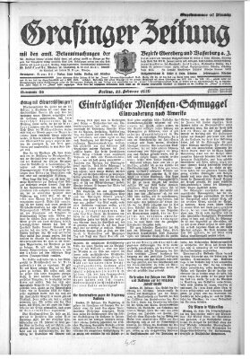Grafinger Zeitung Freitag 22. Februar 1929
