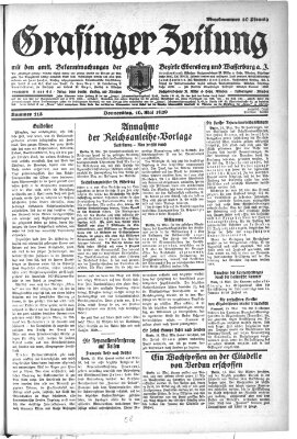 Grafinger Zeitung Donnerstag 16. Mai 1929