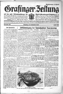 Grafinger Zeitung Dienstag 17. September 1929