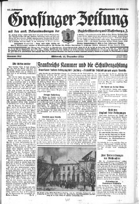 Grafinger Zeitung Mittwoch 14. Dezember 1932