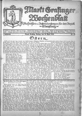 Grafinger Zeitung Freitag 18. April 1924