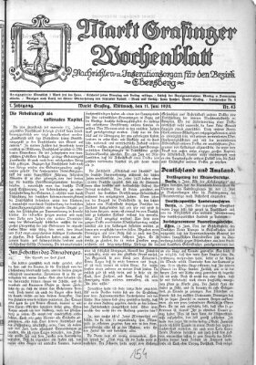 Grafinger Zeitung Mittwoch 11. Juni 1924