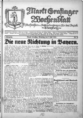 Grafinger Zeitung Dienstag 8. Juli 1924