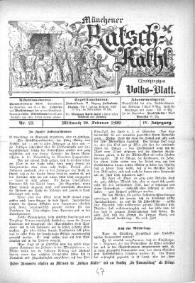 Münchener Ratsch-Kathl Mittwoch 10. Februar 1892