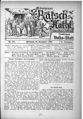 Münchener Ratsch-Kathl Mittwoch 23. November 1892