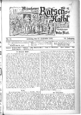 Münchener Ratsch-Kathl Samstag 22. September 1894