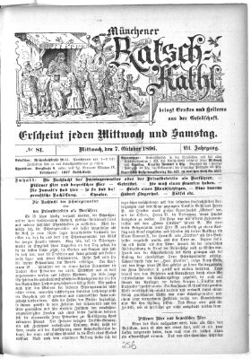 Münchener Ratsch-Kathl Mittwoch 7. Oktober 1896