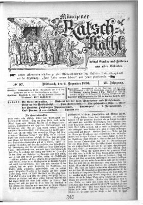 Münchener Ratsch-Kathl Mittwoch 2. Dezember 1896