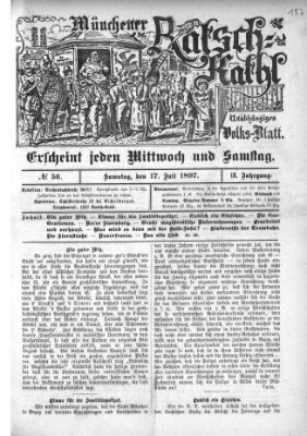 Münchener Ratsch-Kathl Samstag 17. Juli 1897