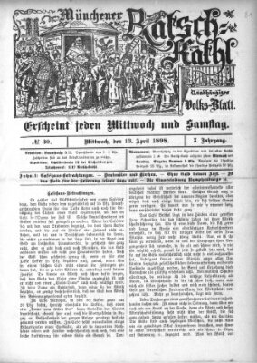 Münchener Ratsch-Kathl Mittwoch 13. April 1898