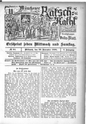 Münchener Ratsch-Kathl Mittwoch 23. November 1898