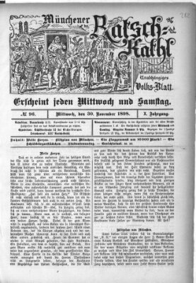 Münchener Ratsch-Kathl Mittwoch 30. November 1898