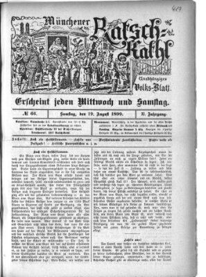 Münchener Ratsch-Kathl Samstag 19. August 1899