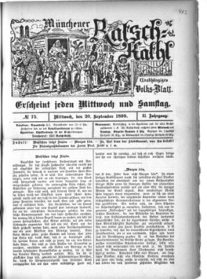 Münchener Ratsch-Kathl Mittwoch 20. September 1899
