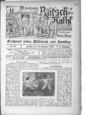 Münchener Ratsch-Kathl Samstag 16. Dezember 1899