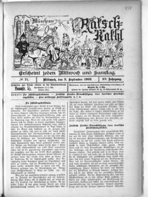 Münchener Ratsch-Kathl Mittwoch 3. September 1902