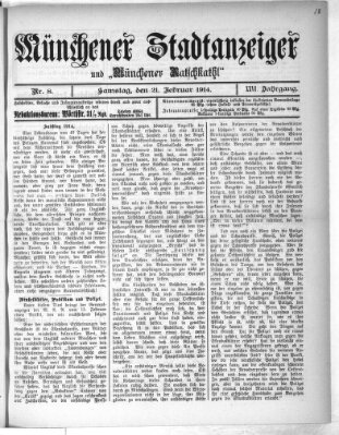 Münchener Stadtanzeiger und "Münchener Ratschkathl" (Münchener Ratsch-Kathl) Samstag 21. Februar 1914