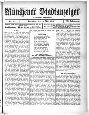 Münchener Stadtanzeiger (Münchener Ratsch-Kathl) Samstag 16. Mai 1914