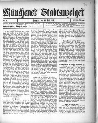 Münchener Stadtanzeiger (Münchener Ratsch-Kathl) Samstag 13. Mai 1916