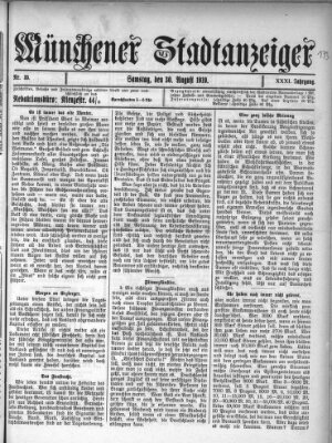 Münchener Stadtanzeiger (Münchener Ratsch-Kathl) Samstag 30. August 1919