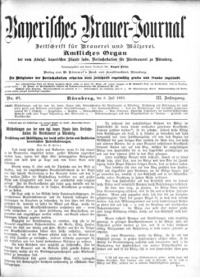Bayerisches Brauer-Journal Samstag 8. Juli 1893