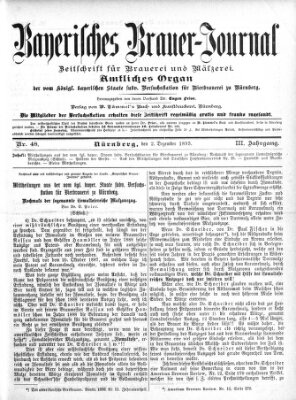 Bayerisches Brauer-Journal Samstag 2. Dezember 1893