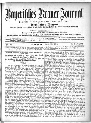 Bayerisches Brauer-Journal Samstag 9. Mai 1896