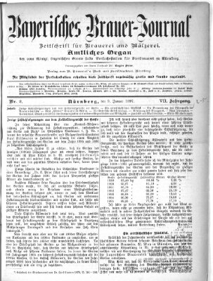Bayerisches Brauer-Journal Samstag 9. Januar 1897