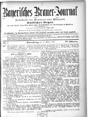 Bayerisches Brauer-Journal Samstag 27. Februar 1897
