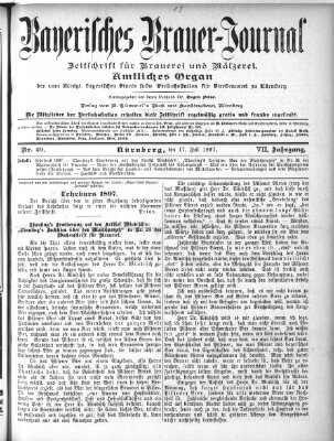 Bayerisches Brauer-Journal Samstag 17. Juli 1897