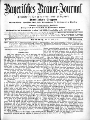 Bayerisches Brauer-Journal Samstag 25. Juni 1898