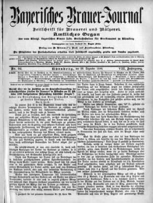 Bayerisches Brauer-Journal Mittwoch 28. Dezember 1898