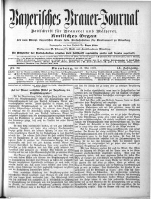 Bayerisches Brauer-Journal Samstag 13. Mai 1899