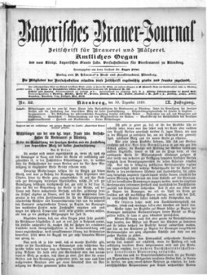 Bayerisches Brauer-Journal Samstag 30. Dezember 1899