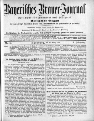 Bayerisches Brauer-Journal Samstag 24. März 1900