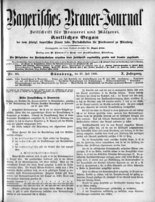 Bayerisches Brauer-Journal Samstag 28. Juli 1900