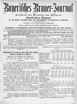 Bayerisches Brauer-Journal Samstag 9. März 1901