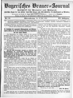Bayerisches Brauer-Journal Samstag 12. Juli 1902