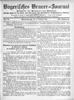 Bayerisches Brauer-Journal Samstag 13. Dezember 1902