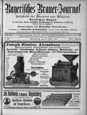 Bayerisches Brauer-Journal Montag 24. Oktober 1904